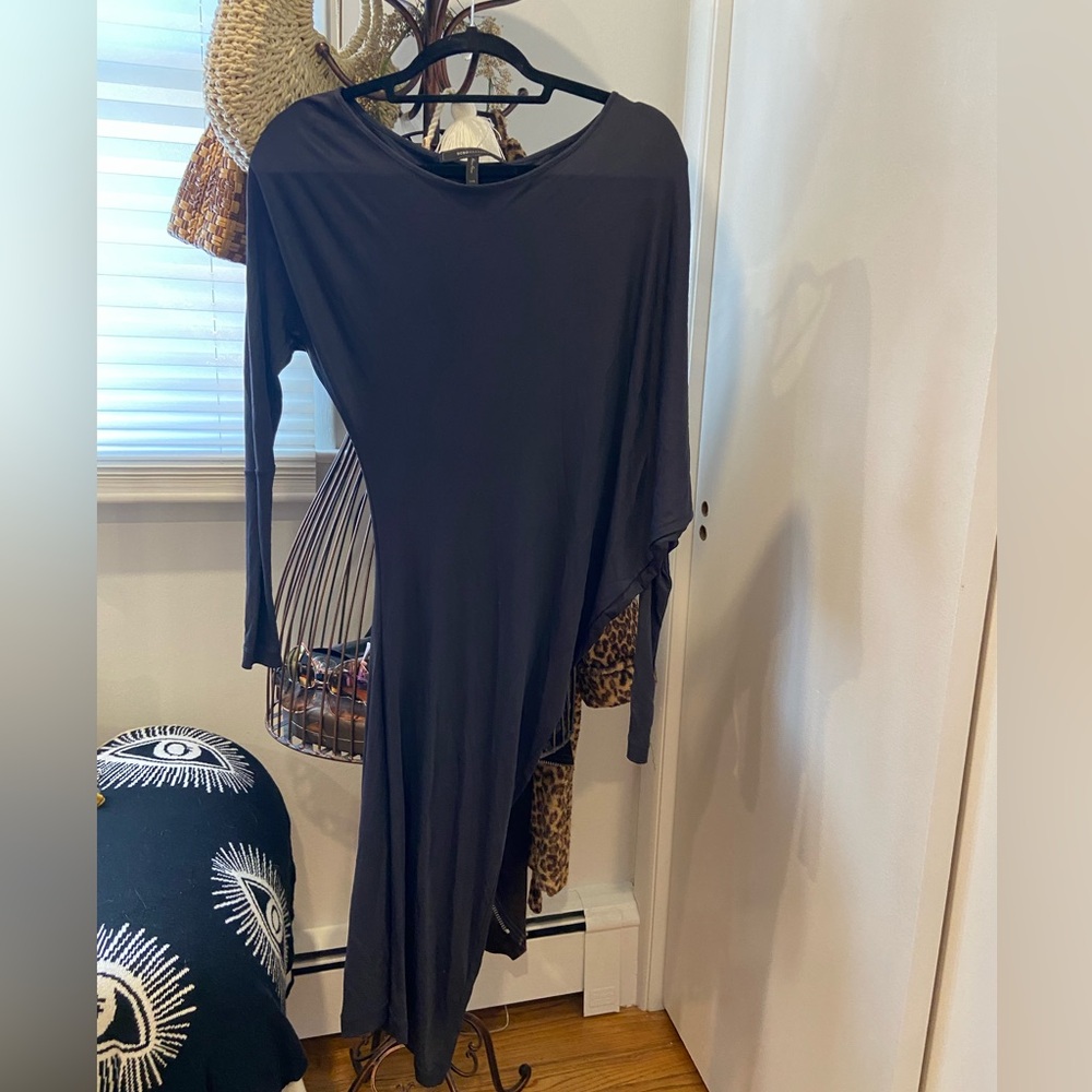 Asymmetrical bcbg long sleeve dress